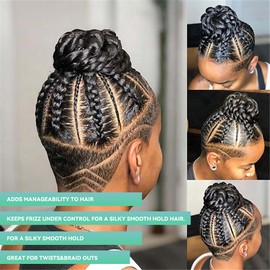 Braid Gel Extreme Hold Braiding Gel for Twist, Locs, Box Braids - Flakeless Braid & Edge Gel Hair Styling Gel, Tames Frizz & Edges - Twisting & Conditioning Shining Gel for All Hair Types