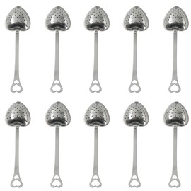 Stainless Steel Tea Strainer Stainless Steel - Heart-Shaped Tea Strainer Ball with Handle Brewing Spoon Tea Infuser Strainer Tea Infuser for Loose Leak Tea Set Tea Brewing Device Tea Bag Tea Ceremony