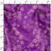 Soimoi Purple polyester Crepe Fabric Poppy Anemone Floral Print Fabric