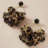 Chunky Leopard Flower Dangle Drop Earrings for Women Large Circle