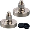 MUTUACTOR 150lb Heavy Duty Neodymium Pot Magnet,Anti-Scratch 3/8-16” Male Thread