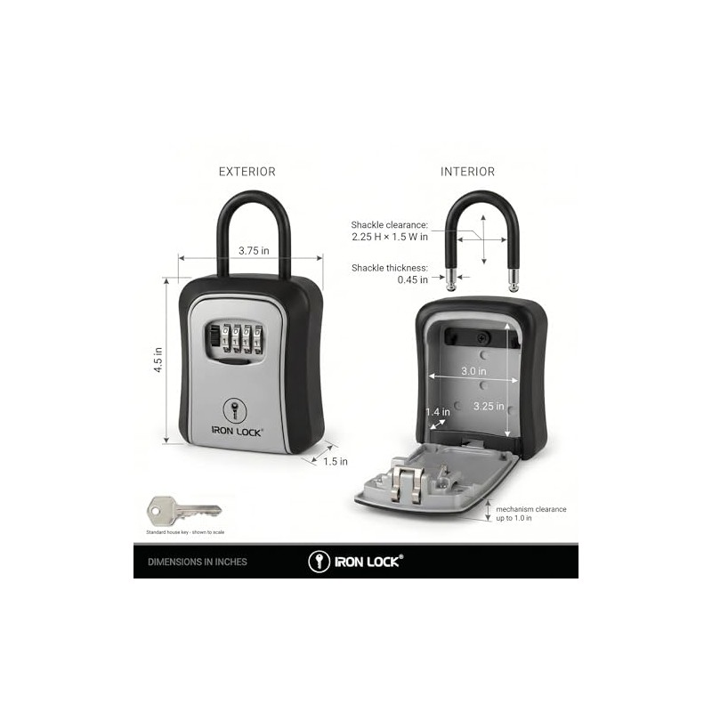 Iron Lock - Caja de cerradura de combinación de hierro