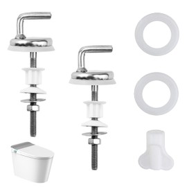 Toilet Seat Fittings, 2PCS Toilet Seat Hinges, Toilet Seat Fixings with Fittings and Repair Parts Compatible, Quick Release Toilet Seat Hinges for WC Toilet Blind Holes