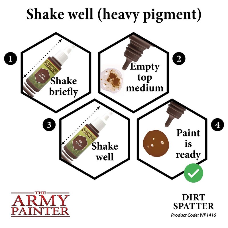 The Army Painter Dirt Spatter Warpaint - Acrylic Non-Toxic Heavily
