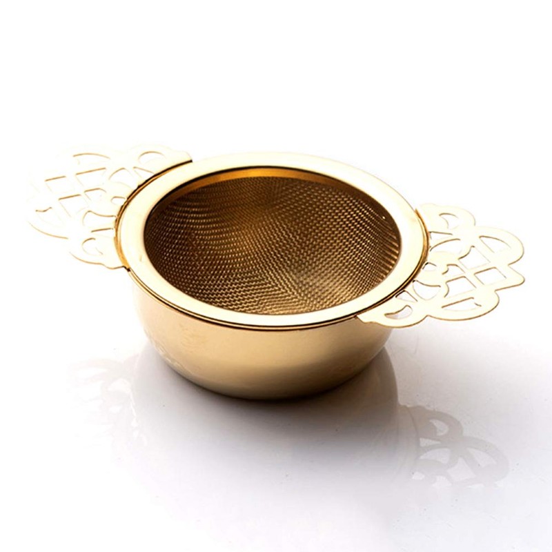 Gokoti Stainless Steel Tea Strainer with Drip Bowl Easy Clean