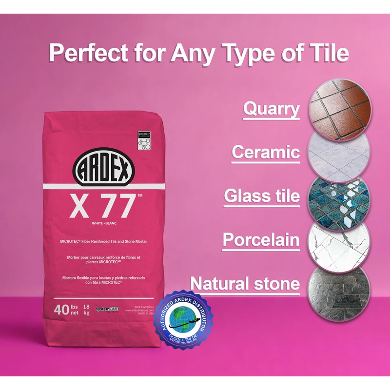 Ardex X77 White Microtec Fiber Reinforced Tile and Stone Mortar