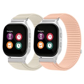 Harikiri 2 Pack 20mm Braided Nylon Watch Straps With Gizmo Watch 3 Adventrue 3 2 1,Adjustable Quick Release For Gabb 3e 3 2 1,SyncUP,Cosmo JrTrack Small Size