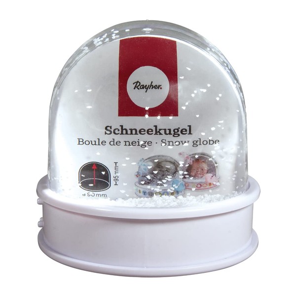 Rayher 5615600 Photo Snow Globe, Snow Ball for Pictures in the size of 7 x 6.3 cm