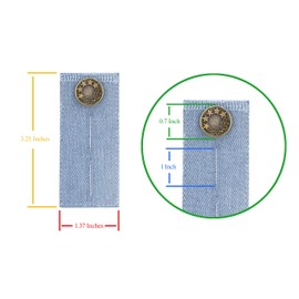 Button Extender for Pants - Waistband Extenders for Men Jeans Dress Pants Khakis Women Pregnancy by Mandala Crafts Denim 5/8 Inch Button