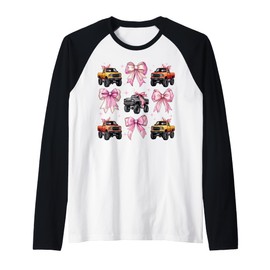 Coquette Bow Rc Truck RC Racing Remote Control Girl Mom Raglan Baseball Tee