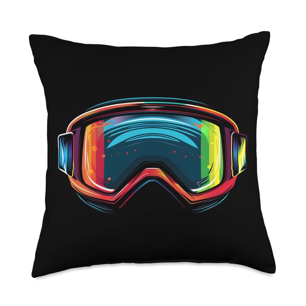 Ski Goggles Vector Throw Pillow