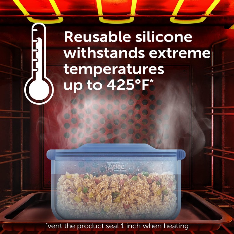 Ziploc Endurables Medium Pouch, 2 Cups, Reusable Silicone Bags and