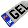 Gelz Domed Union Jack UK Vehicle Number Plate Stickers, Blue,