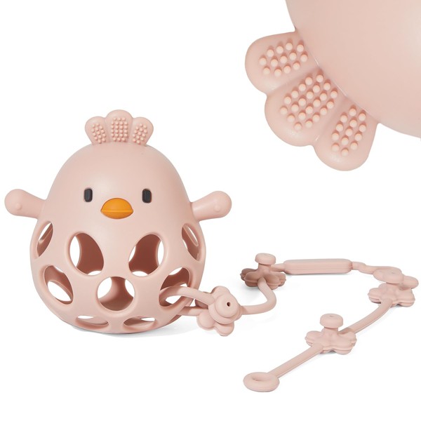 Baby Teething Toys with A Toy Strap for Babies 0-6