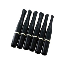 6-Pack Denicotea Standard 89mm Holders - Deco Black with Gold Ring
