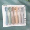 Eascrozn Baby Spoons, 6 Pack First Stage Silicone Feeding Spoons,