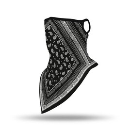 COMFORTIS Face Cover, Paisley Mask, Sports, Running, Face Guard, Patterned Mask, UV Protection, Tennis, Skiing, Snowboarding, Black (B Pattern))