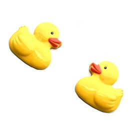 Pair Custom Rubber Duck Emblem 3D Sticker Decals Badge Compatible with Jeep Wrangler Gladiator University Truck Car Motorcycle New (Yellow)