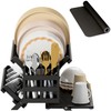 Greenual Black Bamboo Dish Drying Rack with Utensil Holder, 3