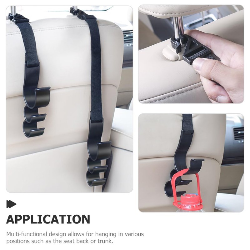 VORCOOL 2pcs Car Hooks, Seat Back Hooks, Trunk Umbrella Holder,