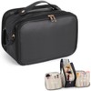 DORMIYA Black Travel Makeup Bag for Women - Large Capacity