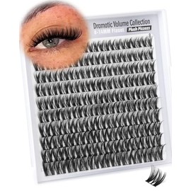 Flaunt Cluster Lashes Short 8-14MM Eyelash Clusters Wispy Lash Clusters Ultra-Dense Cluster Eyelash Extensions CD-Curly Wet Look Individual Lashes 110PCS Natural Clusters
