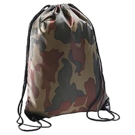 Boolavard Drawstring Backpack Water Resistant String Bag Sports Sackpack Gym Sack for Men Women (Camouflage)