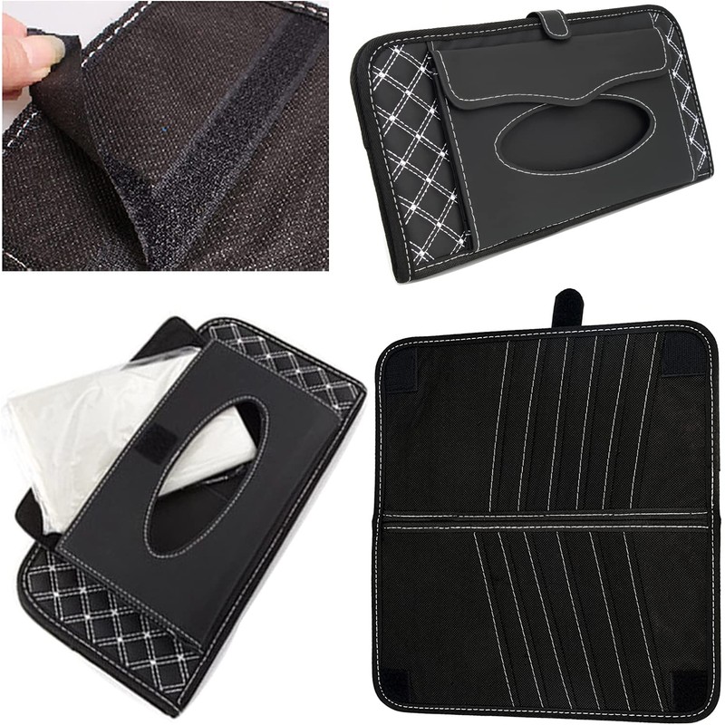 Aturmon Car Visor Organizer, 14-Capacity CD Storage Case, Black, Non-woven