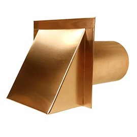 Copper Vent Cover for Dryer Vent, Hooded Exhaust Vent, Or HVAC Intake Vent - 99.9% Pure Copper Vent Available in Many Sizes - Available with Screen & Damper (Screen Only, 4 Inch)