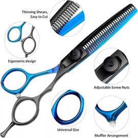 Tijeras Profesional Inoxidable Portátil 23 Piezas Kit, con Capa de Barbero y Peine de Maquinilla de Afeitar, Tijeras de Peluquería para Salón y Uso Doméstico