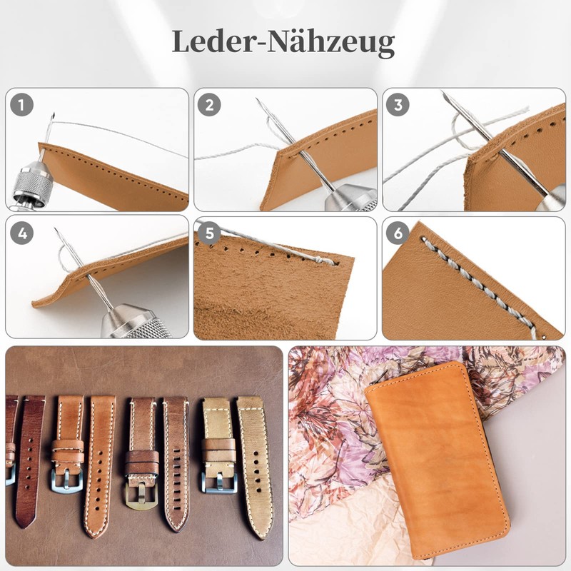 Leather Sewing Tool Set, Leather Stitch Sewing Awl + Waxed