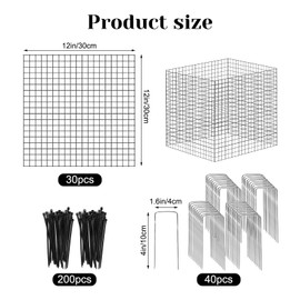 10 Pack Plant Protector from Animals, 12'' x 12'' Square Metal Plant Cages Wire Plant Protectors 40pcs Metal Mesh to Keep Animals Out, Garden Protection Bunny Barricades for Garden Flowers Vegetables