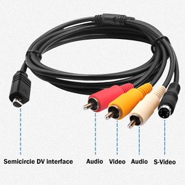 Guy-Tech AV A/V TV Video Audio Cable Cord Lead Compatible with Handycam DCR-SX63/v/e/l SX63/e/r