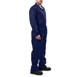 Kolossus Coveralls for Mens Long Sleeve Cotton Blend Work Jumpsuit APPAREL Navy Blue, Large