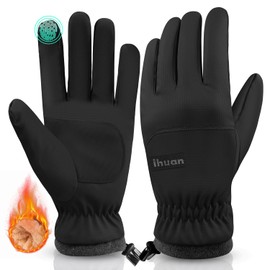 ihuan ihuan Winter Waterproof Ski Gloves Men Women, Snow Warm Cycling Cold Weather, Driving Biking Running