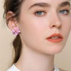 Chic Cute Boho Matte Flower Statement Stud Earrings with Gold