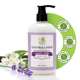 Southern Natural Southern Natural Goat Milk Lotion (12 oz) - Face and Body Moisturizer For Dry Skin - Moisturizing Skincare and Hand Cream - Lavender Vanilla Scent