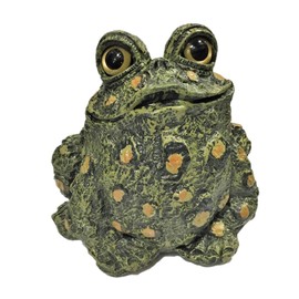 SUNGUARD Whimsical Toad Hollow Tall Stretch Large Garden Frog Statues-Natural Green