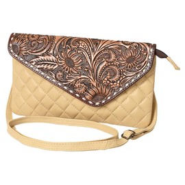 American Darling Clutch Genuine Western Leather Women Bag | Handbag Purse Hand Tooled Travel Jewelry Case