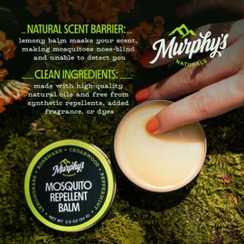 Murphy's Naturals Mosquito Repellent Balm for Outdoor Patio, Hiking, Camping, Plant-Based with Cedarwood, Lemongrass & Rosemary, DEET-Free, 2 oz