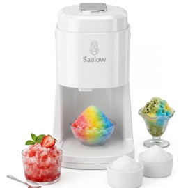 Electric Shaved Ice Machine, Professional Snow Cone Maker with Adjustable Thickness Settings, High-Efficiency 135W Motor, Portable Ice Crusher for Fluffy Ice & Slushies with 2 Ice Molds