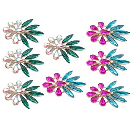 SiegYma Connector Charms Gold Plated Cubic Zirconia Mixed Color Charm Pendants Links Charms 8Pcs Pendants for DIY Bracelet Necklace Jewelry Making (8Pcs Blue Green)