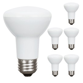 LABORATE LIGHTING, Pack of 6, BR20 LED Bulb, 6.5W=50W, Dimmable, 80 CRI, 3500K Natural White, 460 LM, E26 Base, 25,000 hr Lifetime, Indoor Flood Light for Home or Office Space
