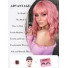 Fancy Hair Pink Wavy Bob Wig Short Wavy Wig with