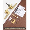 Tinewa 1 Pack Brushed Gold Door Handle Interior Privacy Door