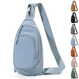 Peicees Small Sling Bag For Women Mens Crossbody Backpack Purse Fashionable Fanny Pack Shoulder Bag For Casual Travel Hiking