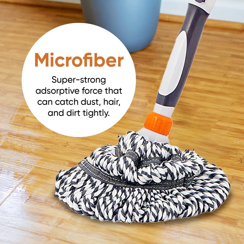 Superio Twist Mop Self Wringing Mop with Scrubber Microfiber Mop