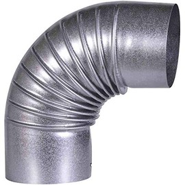 FIREFIX A110/B FAL Elbow 90° Rigid, Diameter 110 mm Stove Pipes Made of Sheet Steel, 0.6 mm Thick, Inside Sleeved, Laser-Welded, Silver