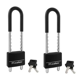 Master Lock Padlock, Covered Aluminum Lock, 2 in. Wide, Black, 527D, 2 Pack (Keyed Different)