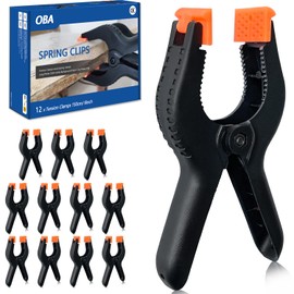 OBA Pack of 12 Clips, Large, 158 mm, 6 Inch Nylon Clamps Set for Glues, Pool Photography, with Large Span and High Clamping Force, Clamping Clamps, Spring Clamps, Glue Clamps